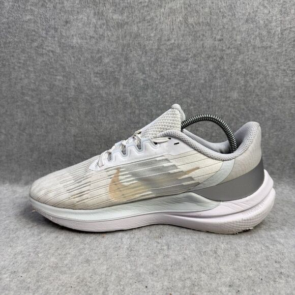 Nike Shoes Womens Size 7 Winflo 9 White Grey Athletic Running Sneaker DD8686-100 - Picture 6 of 9